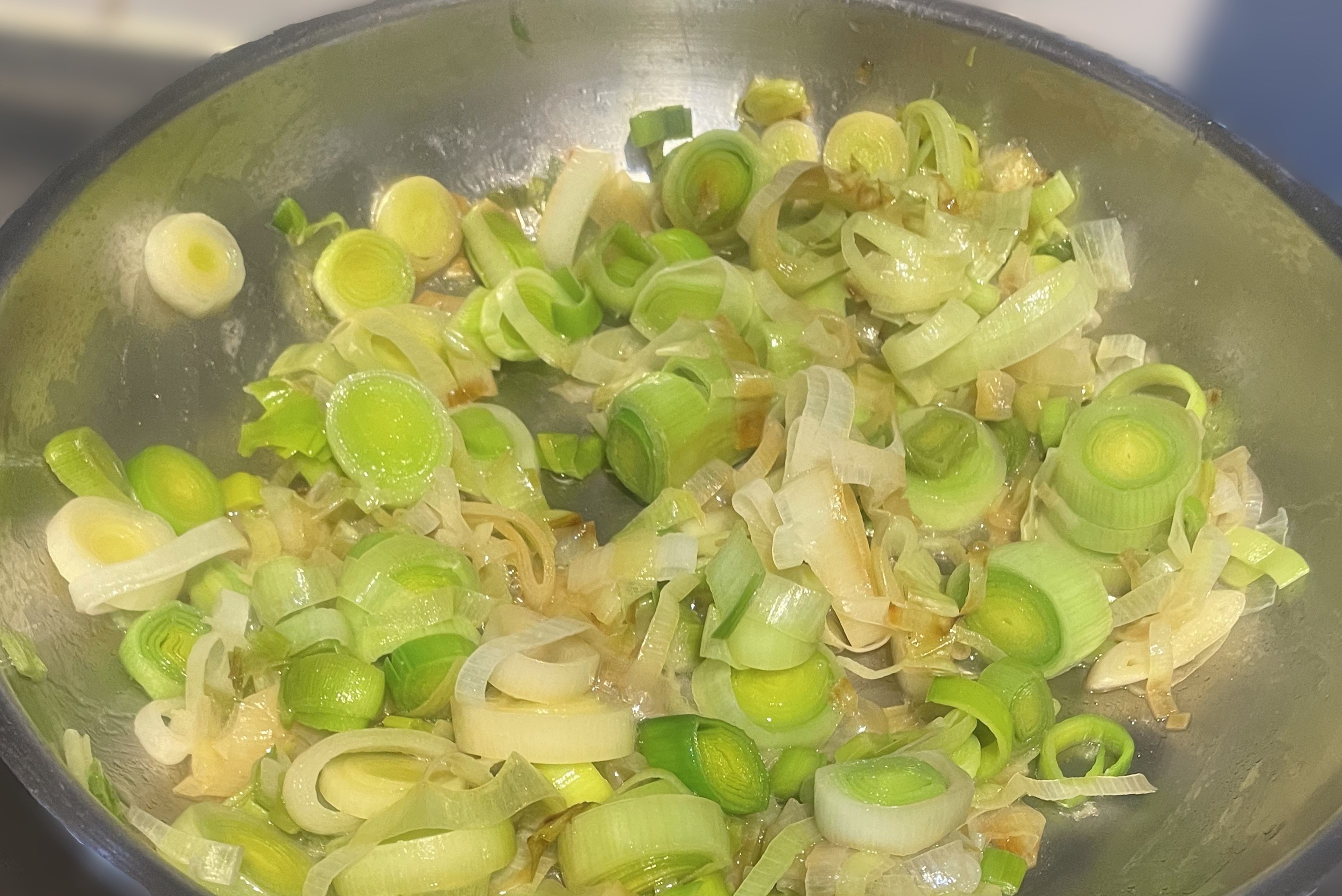 Crustless Leek and Cheese Quiche Frying Leeks Crustless Leek and Cheese Quiche Frying Leeks