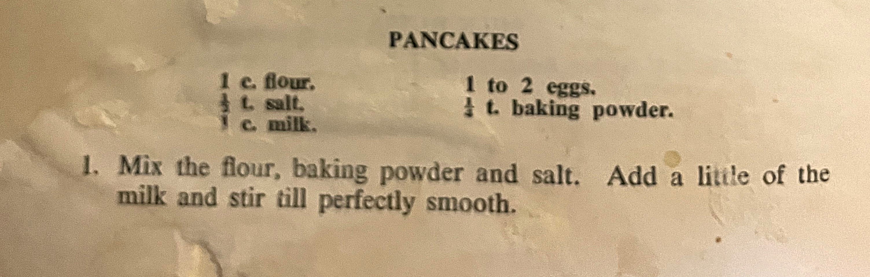 Pan Cakes Original Recipe Part 1 Pan Cakes Original Recipe Part 1