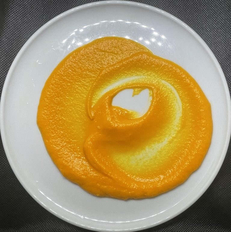 Silky Carrot Puree on a white plate