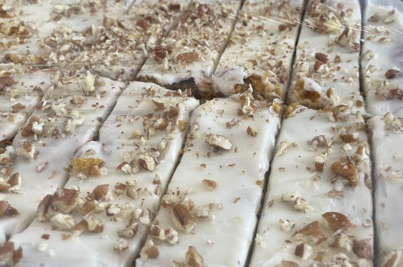 Sheet Pan Silky Carrot Cake Bars
